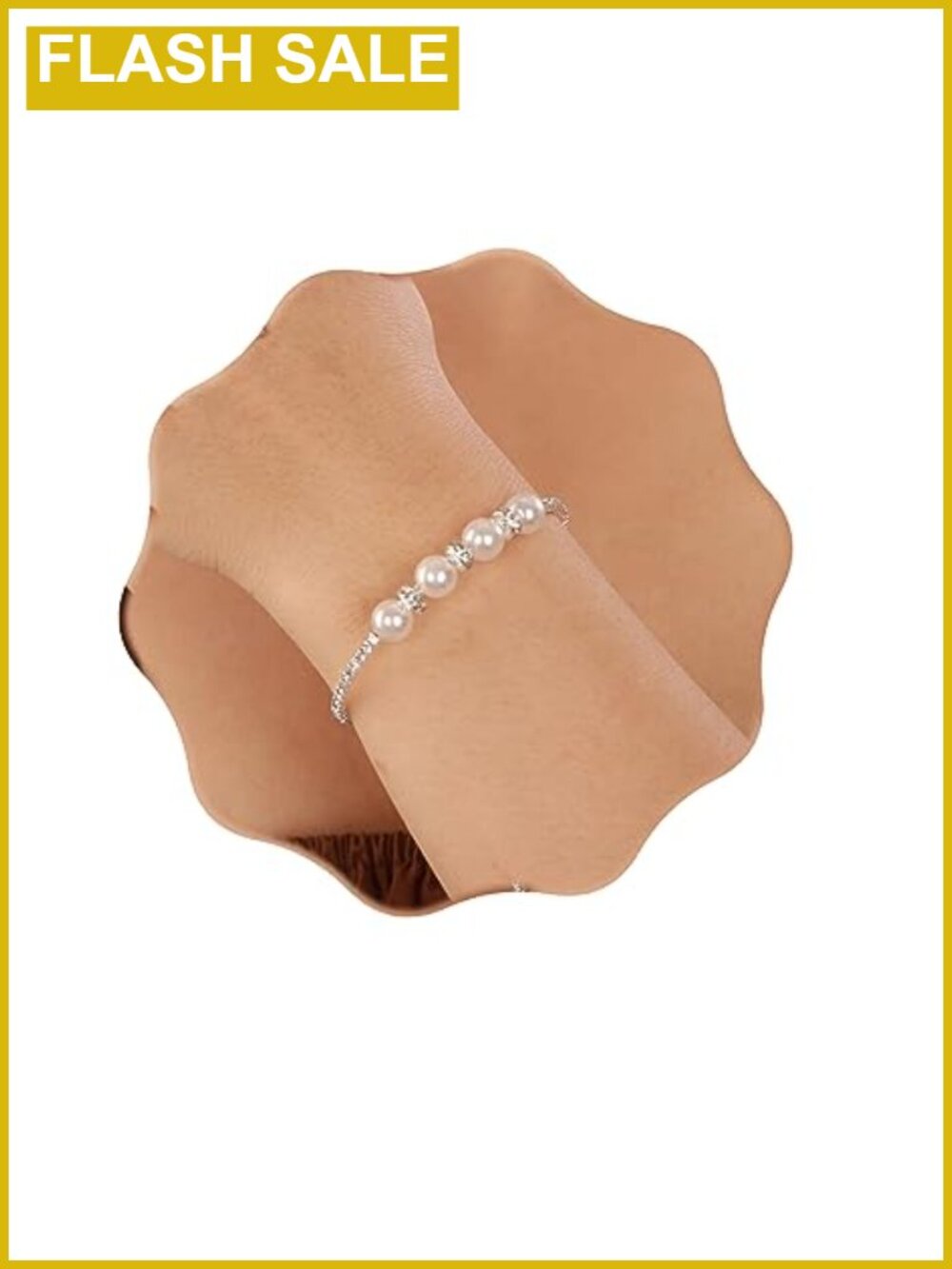 Vintage Open Cuff Bracelet Faux Pearl Rhinestone Wedding Party